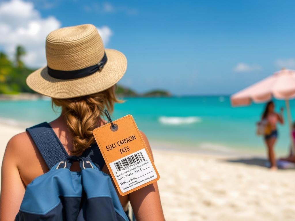 Tourist digital tags help verify the quality and origin of cosmetics and vacation clothing.фото