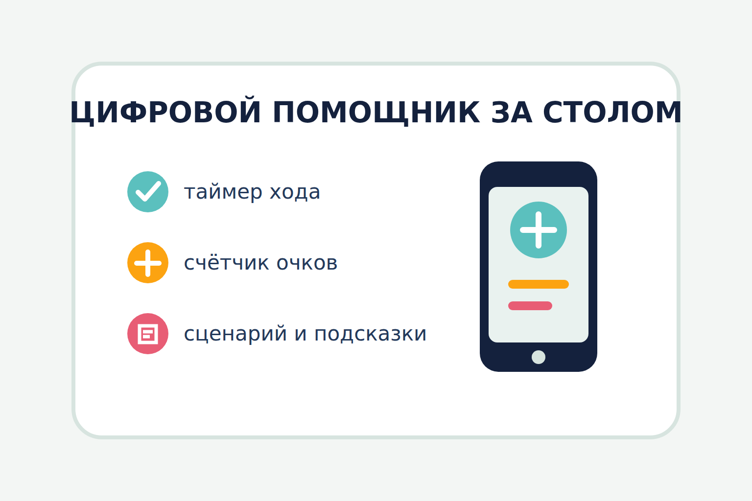 Смартфон как помощник для настольной игры: таймер, счёт и сценарий